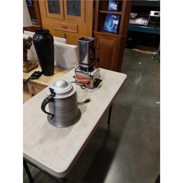 VINTAGE VITAMIX BLENDER AND LARGE STEIN