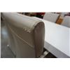 Image 8 : MODERN WHITE DINING TABLE W/ 4 GREY LEATHER CHAIRS