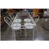 Image 2 : 5 PIECE IRON GLASSTOP TABLE AND CHAIR SET