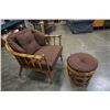 Image 8 : MCM BENT BAMBOO ARMCHAIR AND OTTOMAN