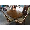 Image 2 : DOUBLE PEDESTAL DINING TABLE  AND 6 CHAIRS