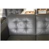 Image 2 : MODERN GREY LEATHER LOVESEAT WITH CHROME LEGS