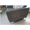 Image 8 : MODERN GREY LEATHER LOVESEAT WITH CHROME LEGS