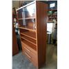 Image 2 : LARGE MODERN DISPLAY CABINET, GLASS DOOR AND 2 DRAWERS