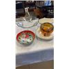 Image 1 : 2 SILVER ETCHED BOWLS WITH PORCELAIN BOWLS AND COMMEMORATIVE PLATES