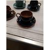 Image 8 : SET OF 6 ROWTH BEVERLEY YORKSHIRE HAND THROWN MID CENTURY POTTERY CUPS AND SAUCERS