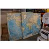 Image 1 : 9FT  X 6FT 3 PANEL WORLD MAP