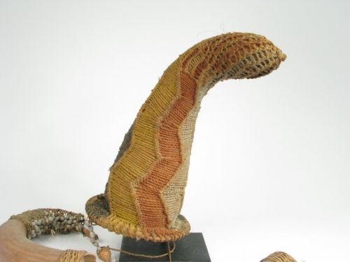 THREE SEPIK PHALLOCRYPTS, of hollow gourd, wo