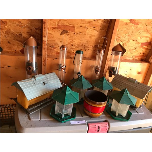 Decorative Flower Pot & Assortment of Bird Buffet Feeders