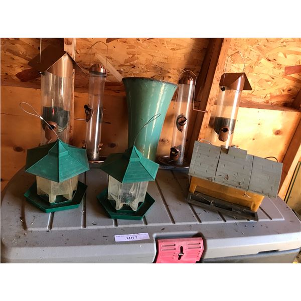 Large Aqua Vase Plant Holder & Assorted Bird Snack Shacks