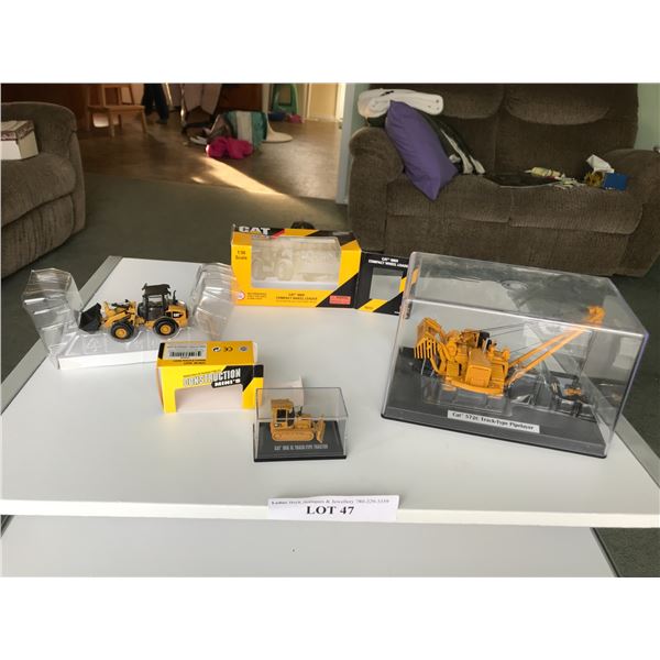 CAT models: track-type pipelayer; die cast model compact wheel loader; construction mini track-type 