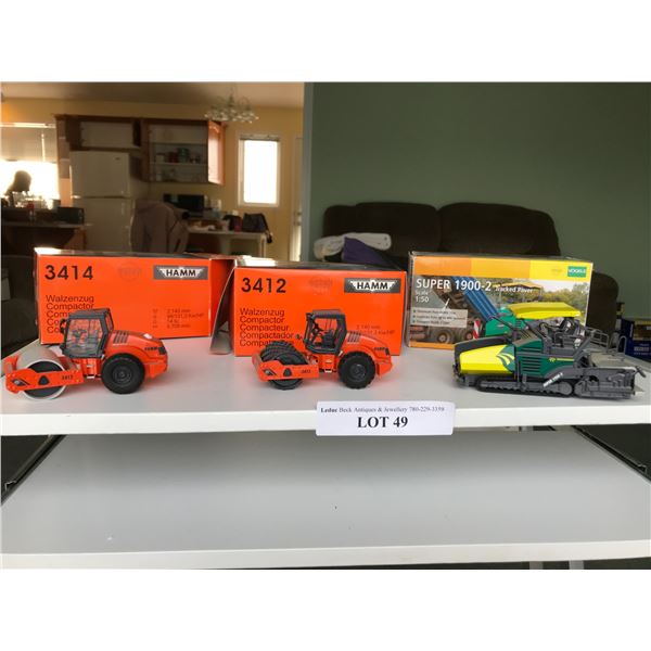 Die cast models: Hamm model compactor; Hamm model compactor; Vogele model tracked paver
