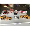 Image 1 : STARS die cast model metal helicopter (Eurocopter); Deere snowplow model; Kubota tractor; Kubota exc