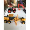 Image 2 : STARS die cast model metal helicopter (Eurocopter); Deere snowplow model; Kubota tractor; Kubota exc