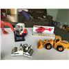 Image 3 : STARS die cast model metal helicopter (Eurocopter); Deere snowplow model; Kubota tractor; Kubota exc
