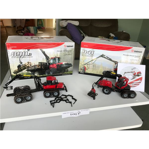 Valmet die cast model forwarder; Valmet die cast model harvester