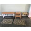 Image 1 : Wood bench, step stool, stool, 2 small carpets (Korhani brand)