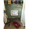 Image 1 : Kenmore Elegance Hepa filter system vacuum; asst clothes hangers, TV tray, white laundry basket