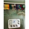 Image 4 : Kenmore Elegance Hepa filter system vacuum; asst clothes hangers, TV tray, white laundry basket