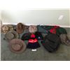 Image 1 : Asst hats Inc. Tilley, toques, scarves, black backpack