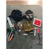 Image 1 : belt knives (x2), Kersch knife, knapsacks (x2), polyethylene sheets, thermometer, burlap first aid k