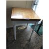 Image 1 : Butcher block table with painted wood legs