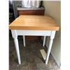 Image 3 : Butcher block table with painted wood legs