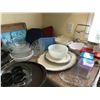 Image 2 : Asst pots and pans, baking dishes (some with storage lids), crystal serving dishes and bowls, baking