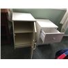 Image 4 : 2-drawer wood entertainment unit, 1 door 2 shelf white cabinet; white 2-drawer unit