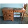 Image 1 : 4-drawer wood desk with placemat and doily