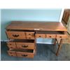 Image 4 : 4-drawer wood desk with placemat and doily