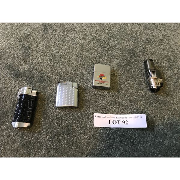 Asst lighters (x4) incl 1 Brantford Zippo lighter