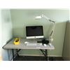 Image 1 : Apple Monitor & Keyboard, Folding Table, Assorted computer mice, Cisco Link System
