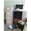 Image 1 : Apple Minotor, Hand Fan, Staples 4 Drawer Filing Cabinet, Stand, Fellowes Paper Shredder, D-Link Wir