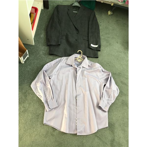 Alfred Sung Men's Grey Jacket, & Pronto-Uomo Purple Dress Shirt