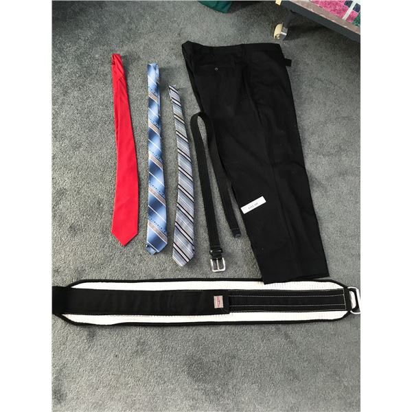 Grizzly Back Support Belt, 3 Ties & Britches Men's Dress Pant (Cotton)