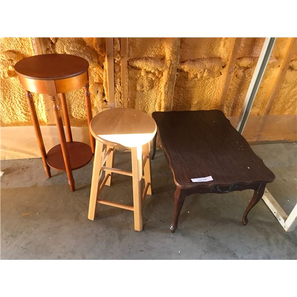 Side table, wooden stool, wood plant stand