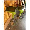 Image 2 : Retro silver & green swivel stools (x2)