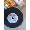 Image 3 : Rolls (x3) of Polyethylene, Black & Decker Metal Chop Saw Wheel & Random Plastic Tubs & Misc Items