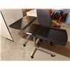 Image 2 : Desk chair on rollers (fabric seat), 2 adjustable side office tables, 2-drawer filing cabinet (Commo