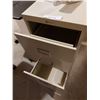 Image 4 : Desk chair on rollers (fabric seat), 2 adjustable side office tables, 2-drawer filing cabinet (Commo