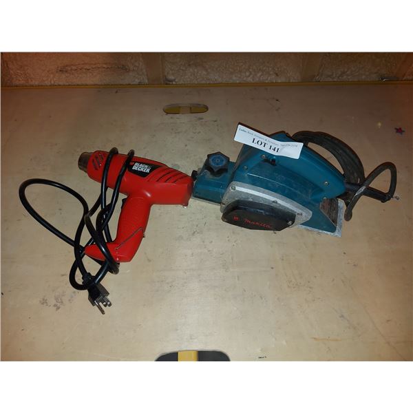 Black & Decker heat gun; Makita Power Planer