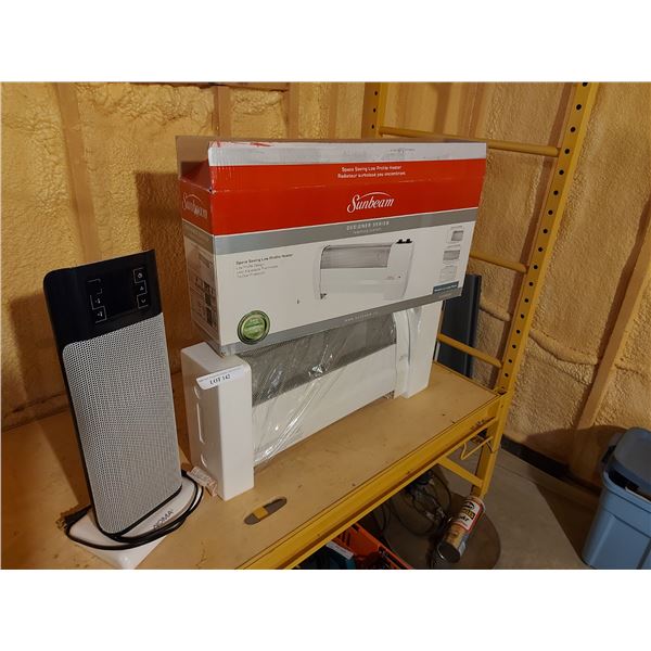 Sunbeam Designer Series Low Profile heater; NOMA oscillating ceramic