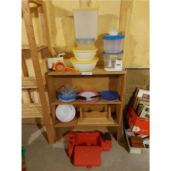 Shoulder-Gard Rifle Rest, Asst plastic bowls and containers. Asst plastic plates. Cuisinart Precisio