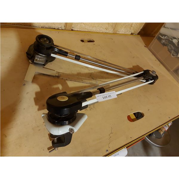 Drafting table arm with ruler