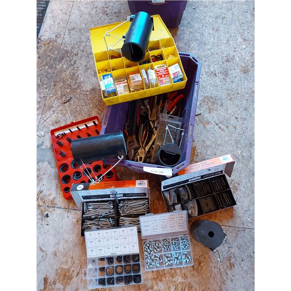 Asst wrenches, rodent traps, o-ring kit, spring & cotter pins set, asst fittings set