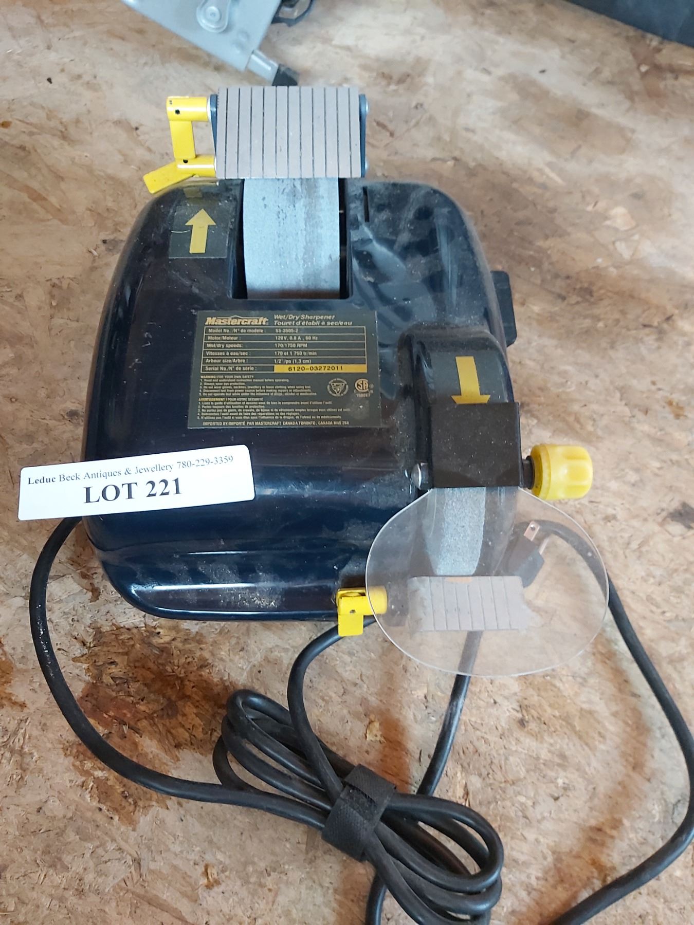 Mastercraft wet/dry tool sharpener; Mastercraft Maximum quick change ...