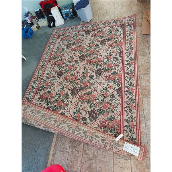 Decorator rug; wood book shelf; Zenith motion security lights; shoe polishing supplies; binoculars; 