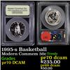 Image 1 : Proof 1995-s Basketball Modern Commem Half Dollar 50c Graded GEM++ Proof Deep Cameo by USCG