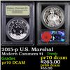 Image 1 : Proof 2015-p U.S. Marshal Modern Commem Dollar $1 Graded GEM++ Proof Deep Cameo by USCG